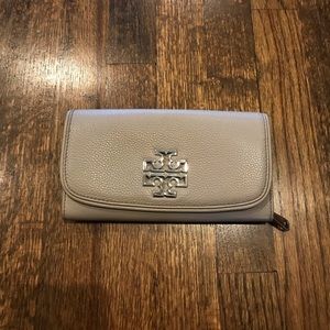 tory burch leather zip around wallet